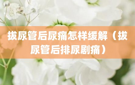 拔尿管后尿痛怎样缓解（拔尿管后排尿剧痛）