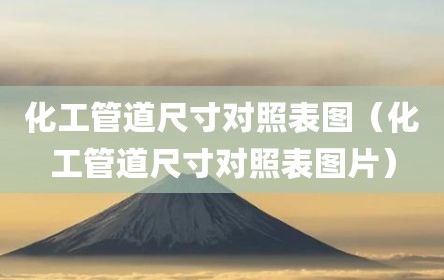 化工管道尺寸对照表图（化工管道尺寸对照表图片）