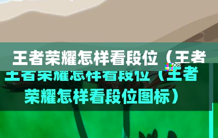 王者荣耀怎样看段位（王者荣耀怎样看段位图标）