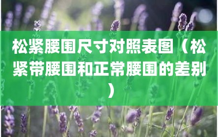 松紧腰围尺寸对照表图（松紧带腰围和正常腰围的差别）