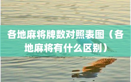 各地麻将牌数对照表图（各地麻将有什么区别）