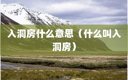 入洞房什么意思（什么叫入洞房）