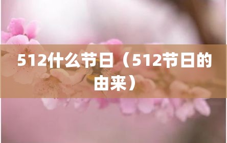 512什么节日（512节日的由来）