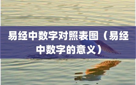 易经中数字对照表图（易经中数字的意义）