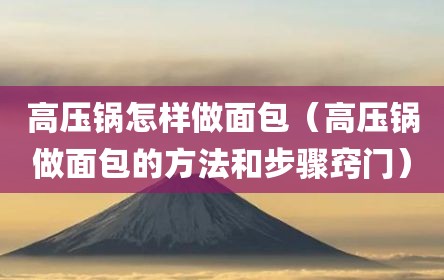 高压锅怎样做面包（高压锅做面包的方法和步骤窍门）