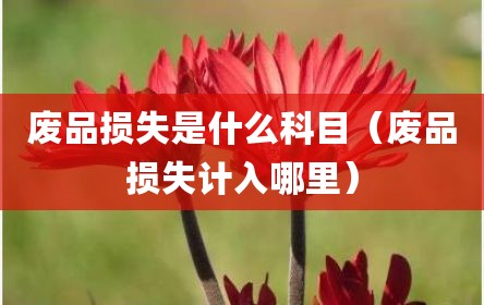 废品损失是什么科目（废品损失计入哪里）
