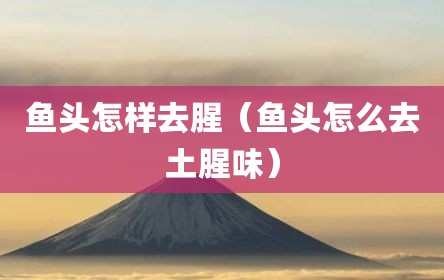 鱼头怎样去腥（鱼头怎么去土腥味）