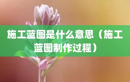 施工蓝图是什么意思（施工蓝图制作过程）