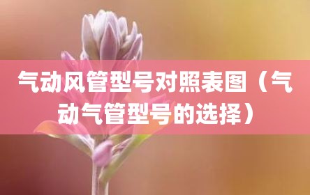 气动风管型号对照表图（气动气管型号的选择）