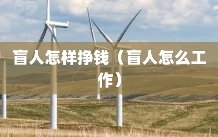 盲人怎样挣钱（盲人怎么工作）