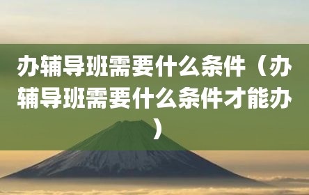办辅导班需要什么条件（办辅导班需要什么条件才能办）