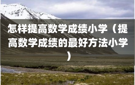 怎样提高数学成绩小学（提高数学成绩的最好方法小学）