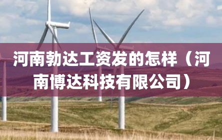 河南勃达工资发的怎样（河南博达科技有限公司）