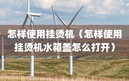 怎样使用挂烫机（怎样使用挂烫机水箱盖怎么打开）