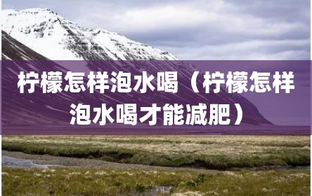 柠檬怎样泡水喝（柠檬怎样泡水喝才能减肥）