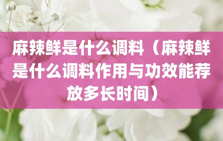 麻辣鲜是什么调料（麻辣鲜是什么调料作用与功效能荐放多长时间）