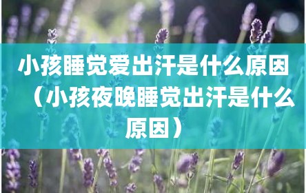 小孩睡觉爱出汗是什么原因（小孩夜晚睡觉出汗是什么原因）