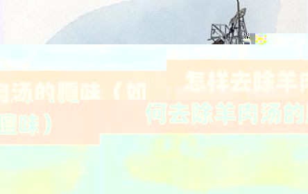 怎样去除羊肉汤的膻味（如何去除羊肉汤的膻味）