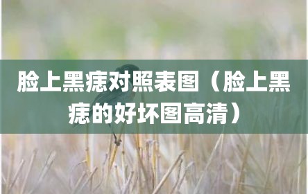 脸上黑痣对照表图（脸上黑痣的好坏图高清）