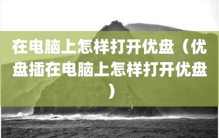 在电脑上怎样打开优盘（优盘插在电脑上怎样打开优盘）