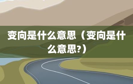 变向是什么意思（变向是什么意思?）