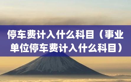停车费计入什么科目（事业单位停车费计入什么科目）