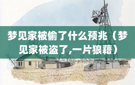 梦见家被偷了什么预兆（梦见家被盗了,一片狼藉）