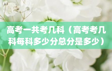 高考一共考几科（高考考几科每科多少分总分是多少）