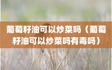 葡萄籽油可以炒菜吗（葡萄籽油可以炒菜吗有毒吗）