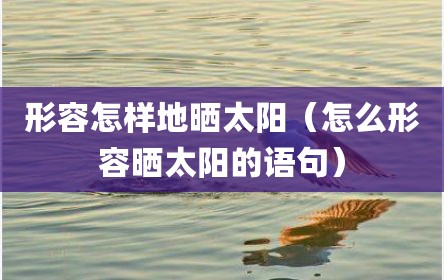 形容怎样地晒太阳（怎么形容晒太阳的语句）