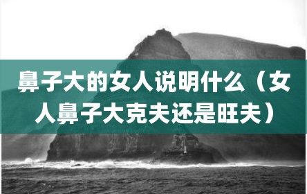 鼻子大的女人说明什么（女人鼻子大克夫还是旺夫）