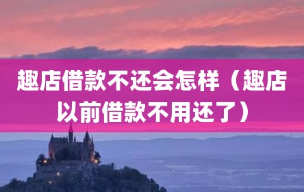 趣店借款不还会怎样（趣店以前借款不用还了）