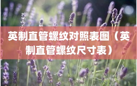 英制直管螺纹对照表图（英制直管螺纹尺寸表）