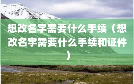 想改名字需要什么手续（想改名字需要什么手续和证件）