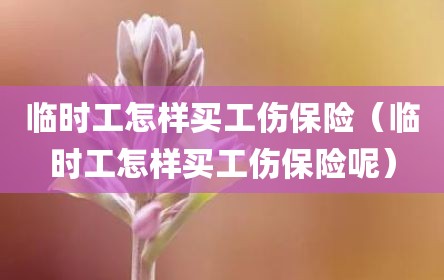 临时工怎样买工伤保险（临时工怎样买工伤保险呢）