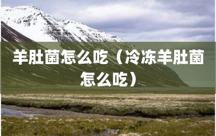 羊肚菌怎么吃（冷冻羊肚菌怎么吃）