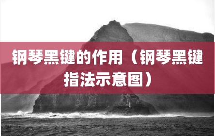 钢琴黑键的作用（钢琴黑键指法示意图）