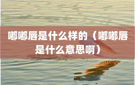 嘟嘟唇是什么样的（嘟嘟唇是什么意思啊）