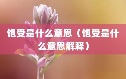 饱受是什么意思（饱受是什么意思解释）