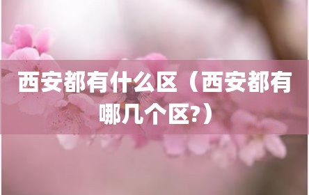 西安都有什么区（西安都有哪几个区?）