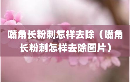 嘴角长粉刺怎样去除（嘴角长粉刺怎样去除图片）