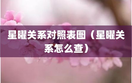 星曜关系对照表图（星曜关系怎么查）