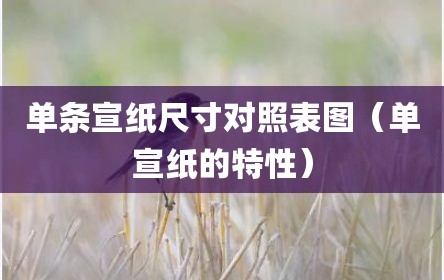 单条宣纸尺寸对照表图（单宣纸的特性）