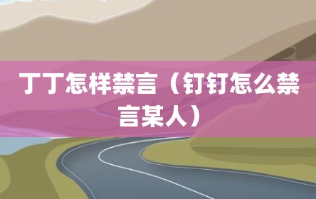 丁丁怎样禁言（钉钉怎么禁言某人）