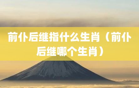 前仆后继指什么生肖（前仆后继哪个生肖）