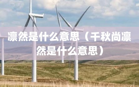 凛然是什么意思（千秋尚凛然是什么意思）