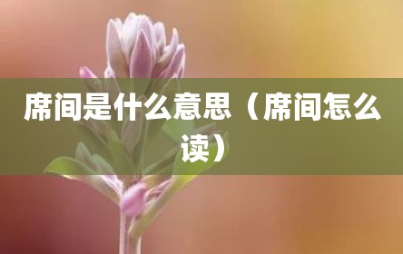 席间是什么意思（席间怎么读）