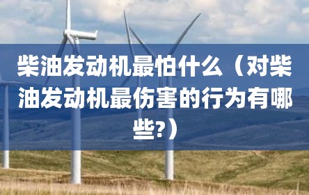 柴油发动机最怕什么（对柴油发动机最伤害的行为有哪些?）