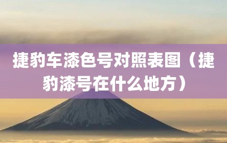 捷豹车漆色号对照表图（捷豹漆号在什么地方）