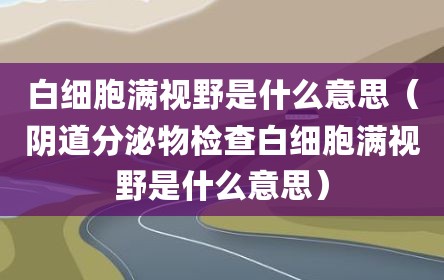 白细胞满视野是什么意思（阴道分泌物检查白细胞满视野是什么意思）